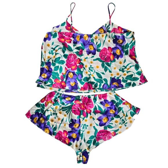Two-Piece Solange Womens Floral Print Sleepwear Set With Shorts & Cami Top sz 22 - Picture 3 of 6
